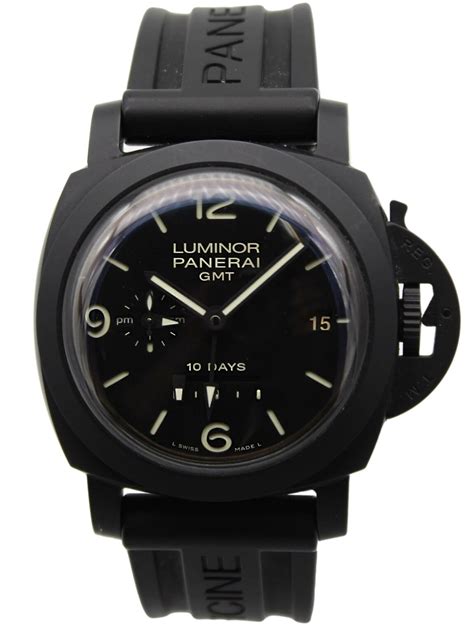 Panerai Luminor 1950 10 Day GMT Ceramic Black Dial.